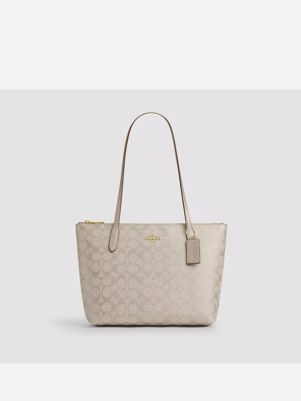 Coach Women's Signature Fiona Tote Bag in Light Taupe